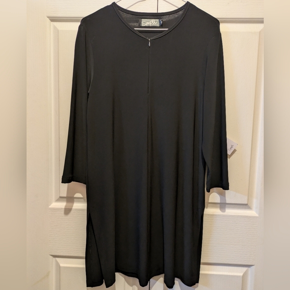 Sympli Tops - Sympli ReZip Tunic Top Black Size 10 Quarter Zip Neckline New With Tags